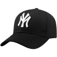 MY帽子女夏春秋季韩版潮鸭舌帽男遮阳防晒棒球帽太阳帽防紫外线_MY黑帽-金标_可调节大小