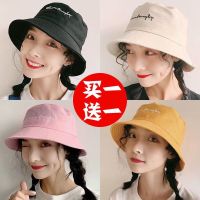 帽子女夏天洋气渔夫帽学生时尚百搭刺绣日系可爱春秋季ins小盆帽_雏菊-米色_不送(发一顶)