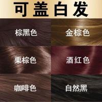 [促销价]正品一洗彩染发剂纯植物彩色盖白发一洗黑染发膏自己染发