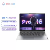 联想(Lenovo)小新Pro16 超能本 16英寸轻薄笔记本电脑(i7-12700H 16G 512G 2.5K 120Hz Win11)灰色