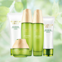 霜50g 鲜颜叶子补水护肤五件套植物酵素保湿水乳霜面部护理套装