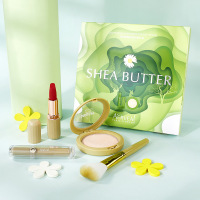 苍翠欲滴高光烤粉礼盒 高光烤粉礼盒套装哑光唇釉不沾杯口红遮瑕修容粉饼彩妆