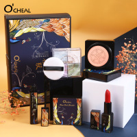 雀跃美妆套盒 网红热卖款彩妆礼盒蘑菇头气垫四色定装粉不色口红套装