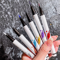 炫酷玩线笔彩色白色防水持久不晕染新手彩妆极细眼线液笔