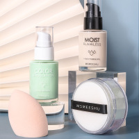 隔离霜妆前乳粉底液霜散粉美妆蛋套装妆前打底提亮学生平价