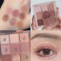 丹黎纳透明九色亚克力9影盘珠光哑光暖色大地色九宫格眼影