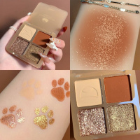 板栗子四影盘珠光哑光亮片学生平价裸妆大地色系初学者