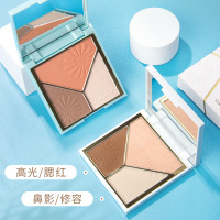 三色修容盘轮廓侧影高光粉饼影鼻影鼻侧影腮红一体盘化妆品