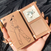 两用组合盘亮晶晶眼影盘神仙碎钻高光腮红一体盘珠光蜜桃奶茶