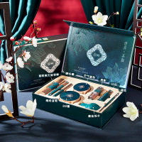 清荷苏颜彩妆套装九件套东方美妆套盒口红散粉液体眼影7014