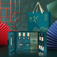 闲云仙鹤套装+礼袋+浮雕花眼影 彩妆套盒花风多件套520情人生日口红套装礼品