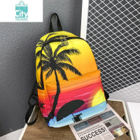 BANGDOU新款书包双肩包青年校园百搭时尚涂鸦印花尼龙布包小中初高中学生