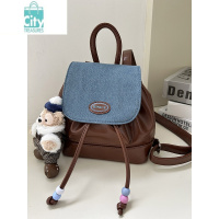 BANGDOU2024新款复古可爱牛仔撞色双肩包ins学生小背包手提小众书包少女