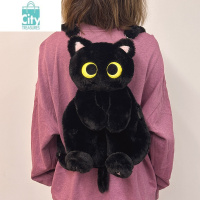 BANGDOU优趣优品 可爱猫咪卡通毛绒双肩包女生外出背包书包