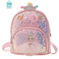 BANGDOU儿童卡通冰雪公主双肩包幼儿园3-5岁时尚亮片书包韩版百搭旅游潮6