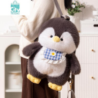 BANGDOU企鹅宝宝双肩包背包女生玩偶可爱毛绒小企鹅公仔布娃娃