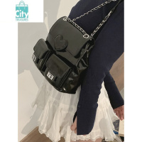 BANGDOU韩国小众双肩包包女式2024新款潮时尚背包百搭链条水桶包旅行包