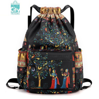 BANGDOU2024新款束口袋抽绳男女运动健身防水双肩背包大容量旅行包收纳袋