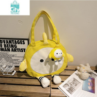 BANGDOU可爱卡通帆布包包女2024新款春夏蛋仔黑蛋仔仔托特包大容量单肩包