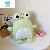BANGDOU少女可爱青蛙布包包2024新款百搭休闲单肩斜挎包学生上课双肩背包