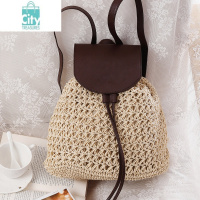 BANGDOU店长推荐夏季新款森女潮包双肩包草编包度假休闲包沙滩包草包女包