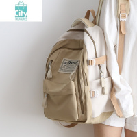 BANGDOU撞色大容量背包男双肩包女韩版休闲书包初中女生大学生背包女双肩
