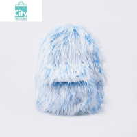 BANGDOUEmotionKey原创雪怪双色撞色冰蓝毛毛小众男女潮流户外双肩包