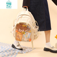 BANGDOU痛包双肩包女大容量背包女生二次元风小食量吧唧扎板书包肩包娃包