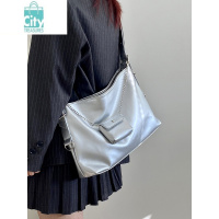 BANGDOU 2024小众设计新款女包春夏银色托特包大容量单肩斜跨大包