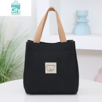 BANGDOU包包女时尚小巧新款小熊帆布包上班便当手提袋大容量托特包收纳包