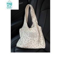 BANGDOU韩系网纱花朵文艺帆布碎花背心包仙女包学生大容量通勤单肩托特包