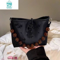 BANGDOU新中式包包女士2024新款潮高级质感小众腋下手提串珠包缎面斜挎包