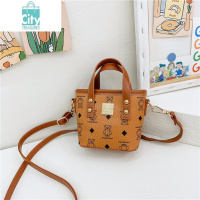 BANGDOU洋气儿童单肩包时尚女童水桶手拎包女孩卡通小熊宝宝零钱斜挎包潮