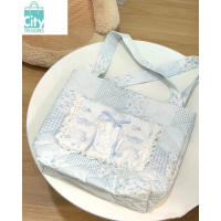 BANGDOU2024新款甜美夏季蕾丝可爱手提包少女蝴蝶结通勤托特包单肩包