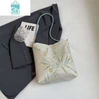 BANGDOU新中式中国风汉服元素古风配马面裙旗袍包包女2024新款帆布提花包