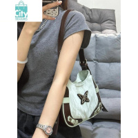 BANGDOU天青色夏日绝美蝴蝶包包女2024新款小众时尚撞色腋下包质感斜挎包