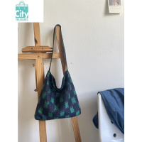 BANGDOU春夏新款原创小众趣味喜字绿色单肩包女包包小布袋子个性小方包