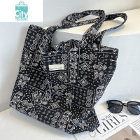 BANGDOU韩系腰果花布袋腋下包春夏薄款印花复古大容量单肩包学生帆布包女