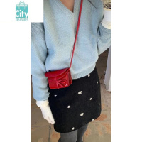 BANGDOU韩系ins芭蕾风蝴蝶结小包包高级感少女小方包2024新款斜挎小卡包