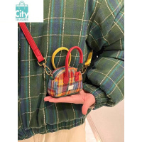 BANGDOU美拉德小众复古格子手提包可爱耳机包零钱口红包百搭单肩斜跨包女