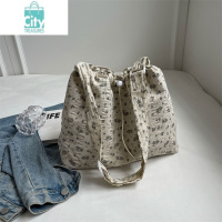 BANGDOU休闲大包包女夏天新款碎花帆布包大容量托特包上课通勤单肩斜挎包