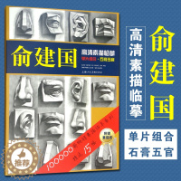 [醉染正版]俞建国高清素描临摹单片组合素描五官 素描临本赠素描纸 大开单片15幅高清放大素描石膏五官临摹素描头像素描绘画