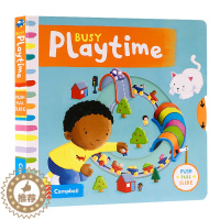 [醉染正版]Busy系列 忙碌的玩耍时间 Busy Playtime 英文原版绘本 推拉滑动机关纸板书 儿童英语启蒙认知