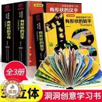 [醉染正版]洞洞创意学习书全3册 有形状的神奇的字母汉字数字 0-1-2-3岁书幼儿早教益智启蒙认知翻翻书 3-6岁幼儿