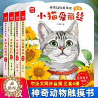 [醉染正版]神奇动物触摸书全套4册婴儿早教益智玩具绘本0-2到3岁宝宝机关书中英双语读物幼儿园绘本阅读硬壳宝宝撕不烂翻翻