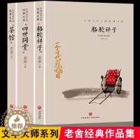 [醉染正版]中国文学大师经典文库系列四世同堂骆驼祥子茶馆3册全套老舍原著正版完整版初中生七八九年级图书课外书籍现代文学小
