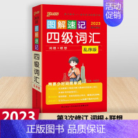 [正版]2023版PASS绿卡图书图解速记四级词汇乱序版第3次修订英语四六级真题单词朗读背诵手册资料英语四级训练CET-