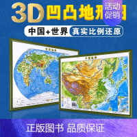[正版]新版2023中国地图和世界地图3d立体凹凸地图27*36cm2张地理地势地貌地理学生直观看地貌更易懂理学习学生办
