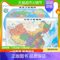 [正版]3D立体精雕2021中国世界立体地图3d凹凸地形图 墙贴挂图