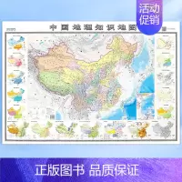 [正版]2023新版 中国地理知识地图学生 地图墙贴图 双面覆膜 约100*70cm 初高中考试知识 自然区域地理图 政